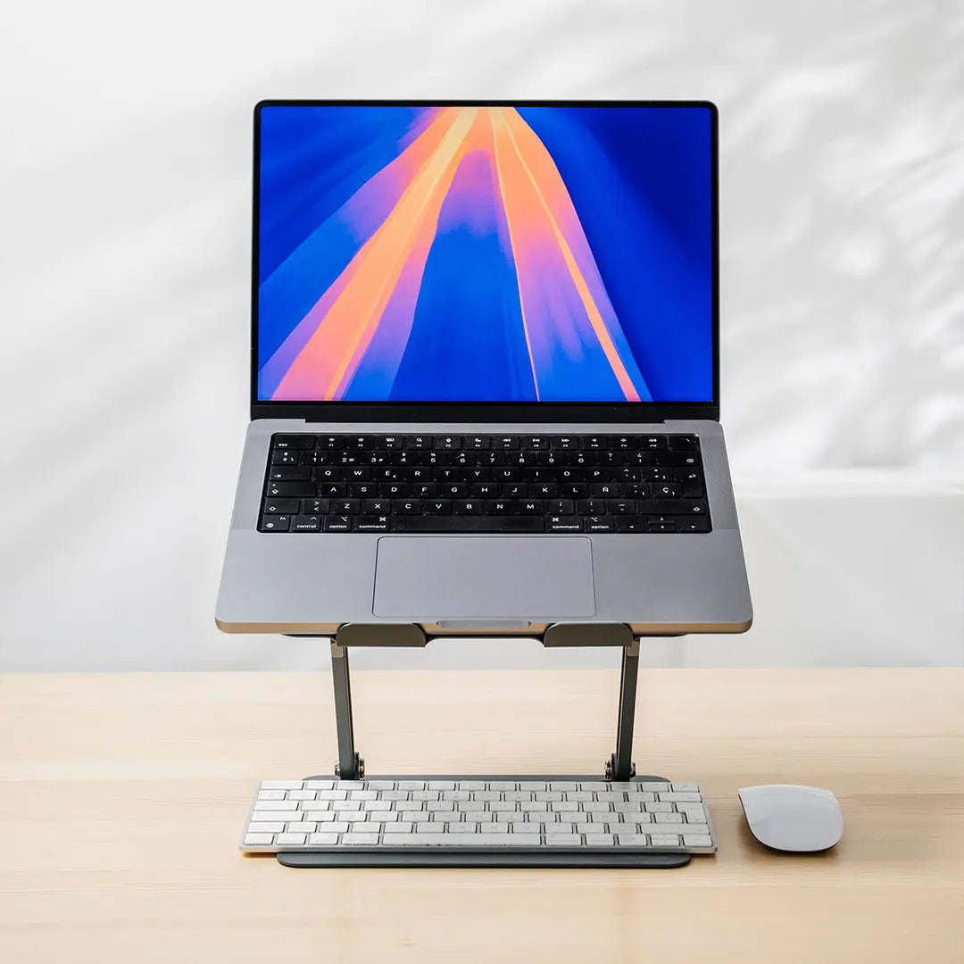 Taitettava ja säädettävä kannettavan tietokoneen teline